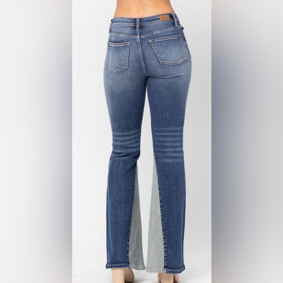 New nwt Judy blue two tone flare jeans sz 5/27, 7/28, 9/29, 11/30; 13/31 - Picture 3 of 4